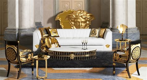 versace furniture|living room with Versace painting.